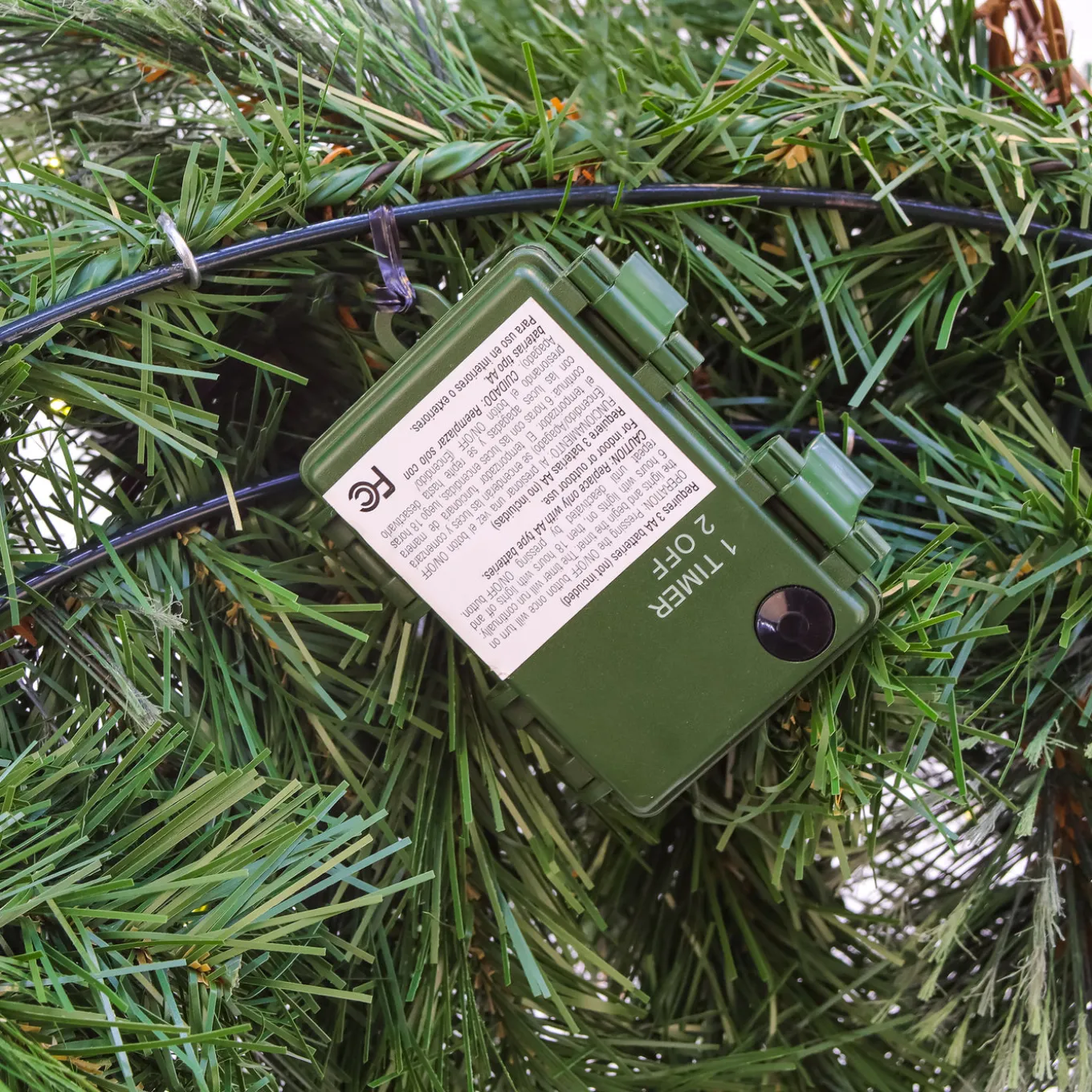 30 in. Pre-Lit Glistening Pine Wreath with LED Lights