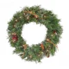 24 in. Pre-Lit Glistening Pine Wreath with LED Lights