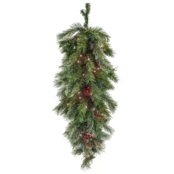 36 in. Pre-Lit Glistening Pine Teardrop with LED Lights