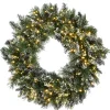 30 in. Pre-Lit Glittery Bristle Pine Wreath with Dual Color LED Cosmic Lights