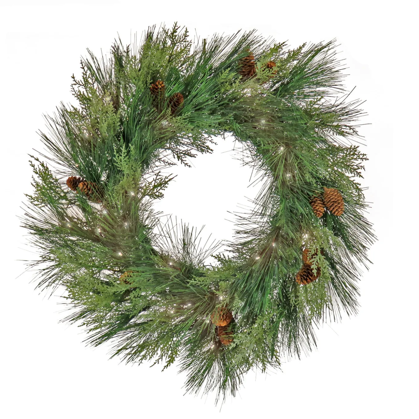 28 in. Pre-Lit HGTV Home Collection Black Tie Cedar Wreath