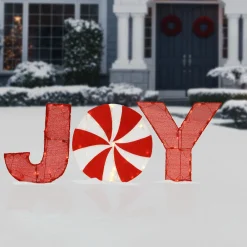 18 in. Pre-Lit JOY Decoration