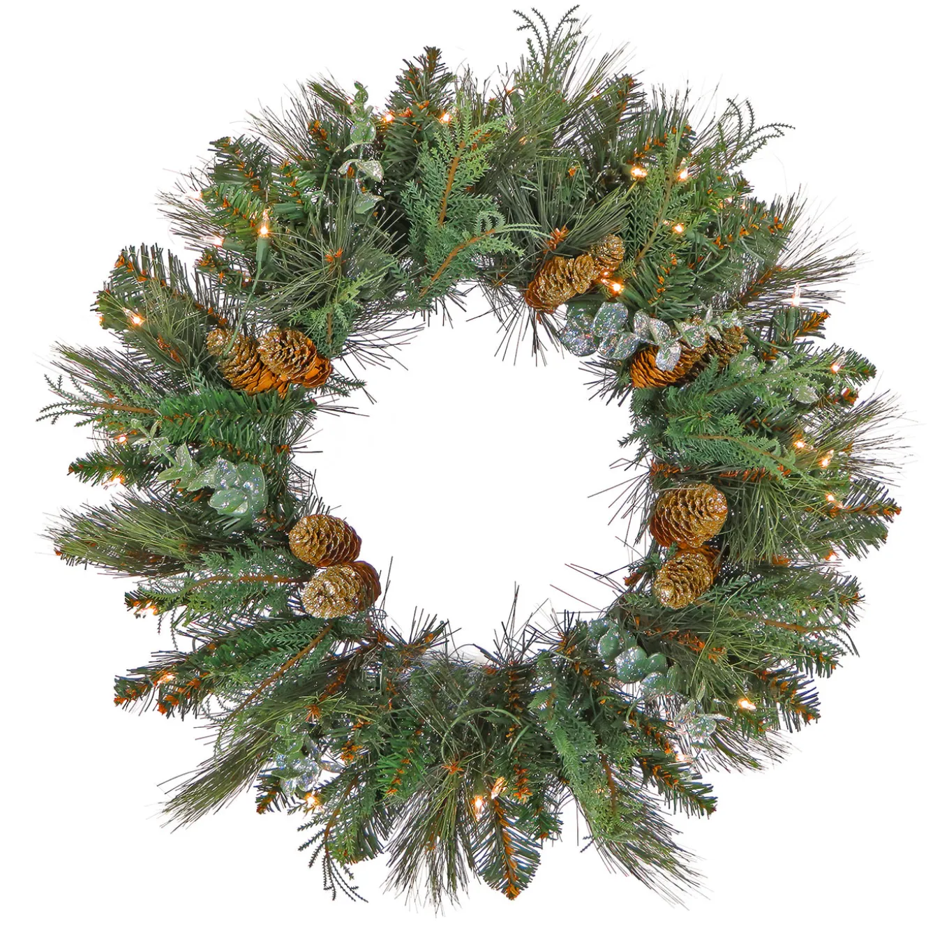 30 in. Pre-Lit North Conway Wreath with Clear Lights