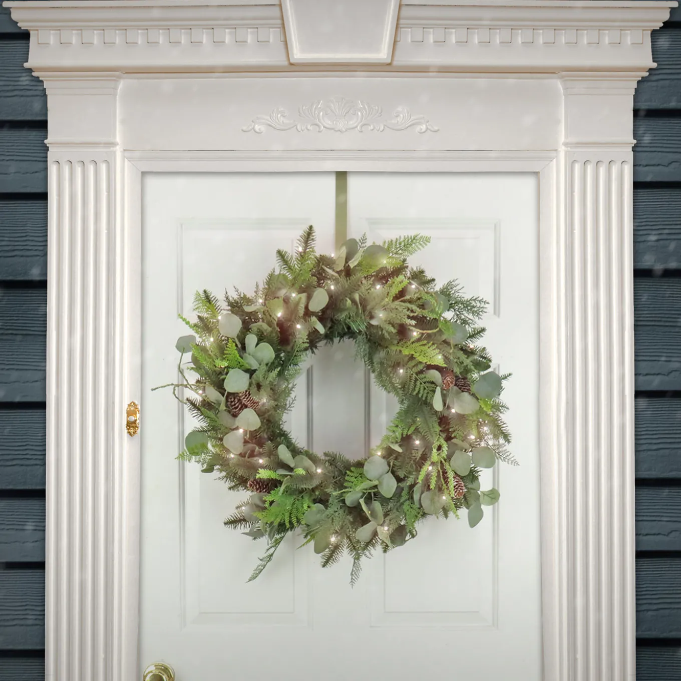 30 in. Pre-Lit North Conway Wreath with Clear Lights