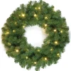24 in. Pre-Lit North Valley Spruce Wreath with Dual Color LED Lights