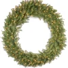 60 in. Pre-Lit Norwood Fir Wreath with Clear Lights