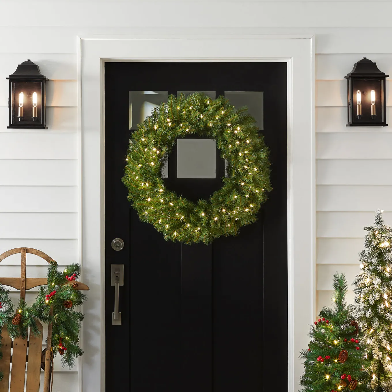 30 in. Pre-Lit Norwood Fir Wreath with LED Lights