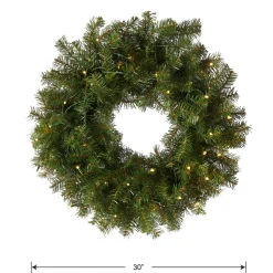 30 in. Pre-Lit Norwood Fir Wreath with LED Lights