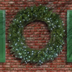 48 in. Pre-Lit Norwood Fir Wreath with Multicolor Lights
