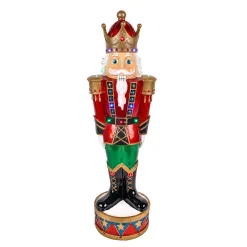36 in. Pre-Lit Nutcracker Christmas Decoration with Multicolor LED Lights with Hand Painted Details