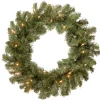 24 in. Pre-Lit Promotional Fir Wreath with Clear Lights