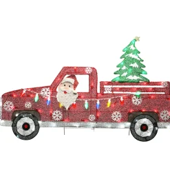 27 in. Pre-Lit Santa in Red Truck