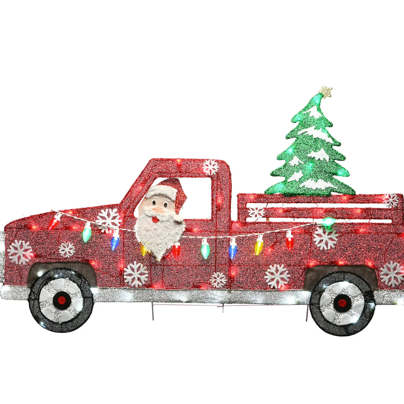 27 in. Pre-Lit Santa in Red Truck