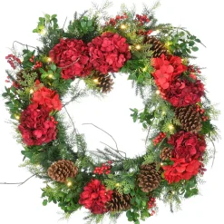 30 in. Pre-Lit Vienna Waltz Decorated Wreath with LED Lights