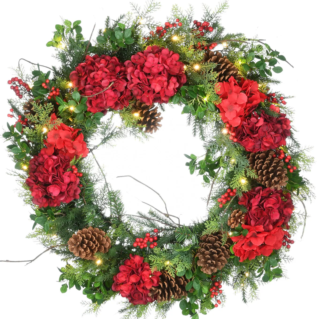 30 in. Pre-Lit Vienna Waltz Decorated Wreath with LED Lights