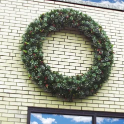 60 in. Pre-Lit Wintry Pine Wreath with Clear Lights