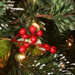 24 in. Pre-Lit Wintry Pine Wreath with Clear Lights