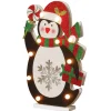 17 in. Pre-Lit Wooden Penguin