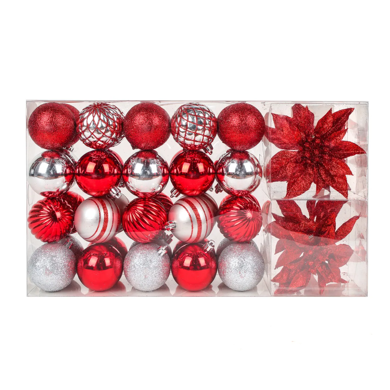 10 in. Red Xmas Ball Set, Shatterproof