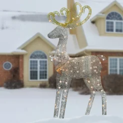 60 in. Reindeer Decoration with Clear Lights