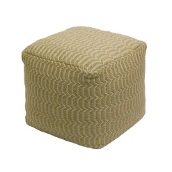 16 in. Sand Hand Woven Pouf Ottoman