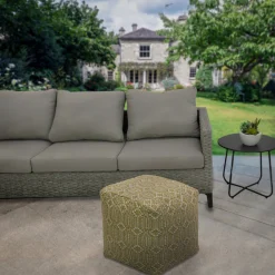 16 in. Sand Hand Woven Pouf Ottoman