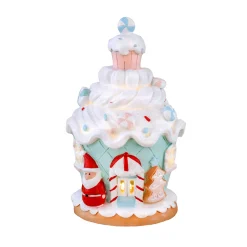 8 in. Santa Cake House with Lights