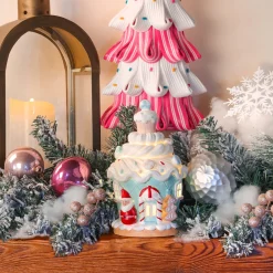 8 in. Santa Cake House with Lights