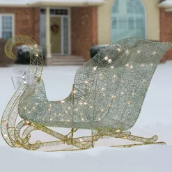 48 in. Santas Sleigh with Cool White LED Lights