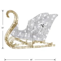48 in. Santas Sleigh with Cool White LED Lights