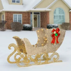 38 in. Santas Sleigh with LED Lights