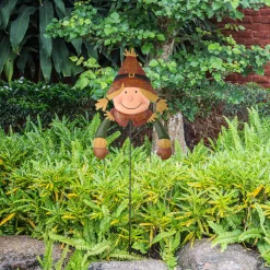 26 in. Scarecrow Girl Garden Stake Outdoor Fall Decoration