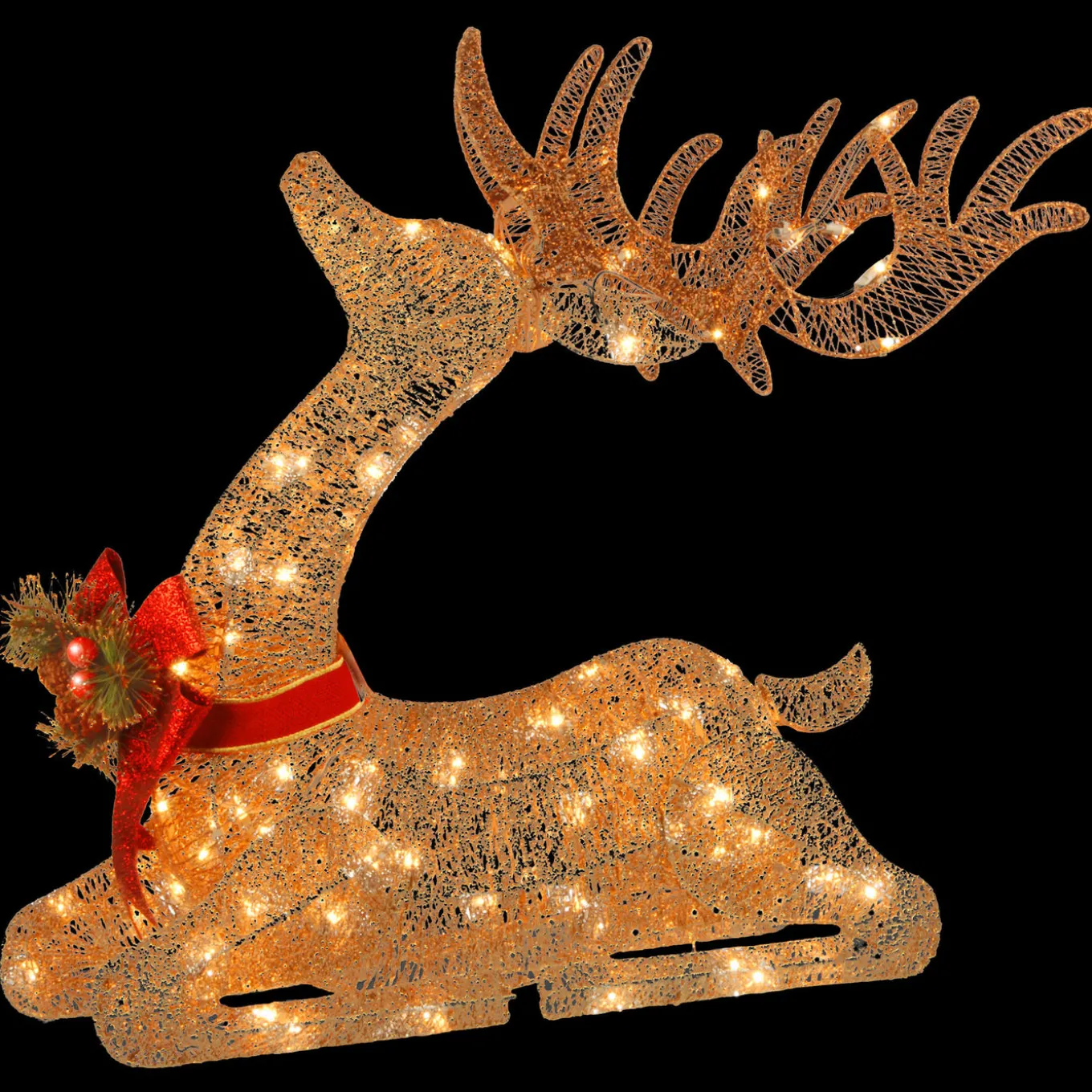 31 in. Sisal Splendor Champagne Lying Deer