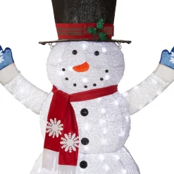 72 in. Snowman Decoration with White LED Lights