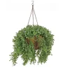 18 in. Spring Argentea Hanging Plant with Purple Flowers