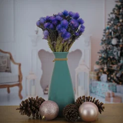 16 in. Spring Dried Blue Capeblumen Flowers Bouquet