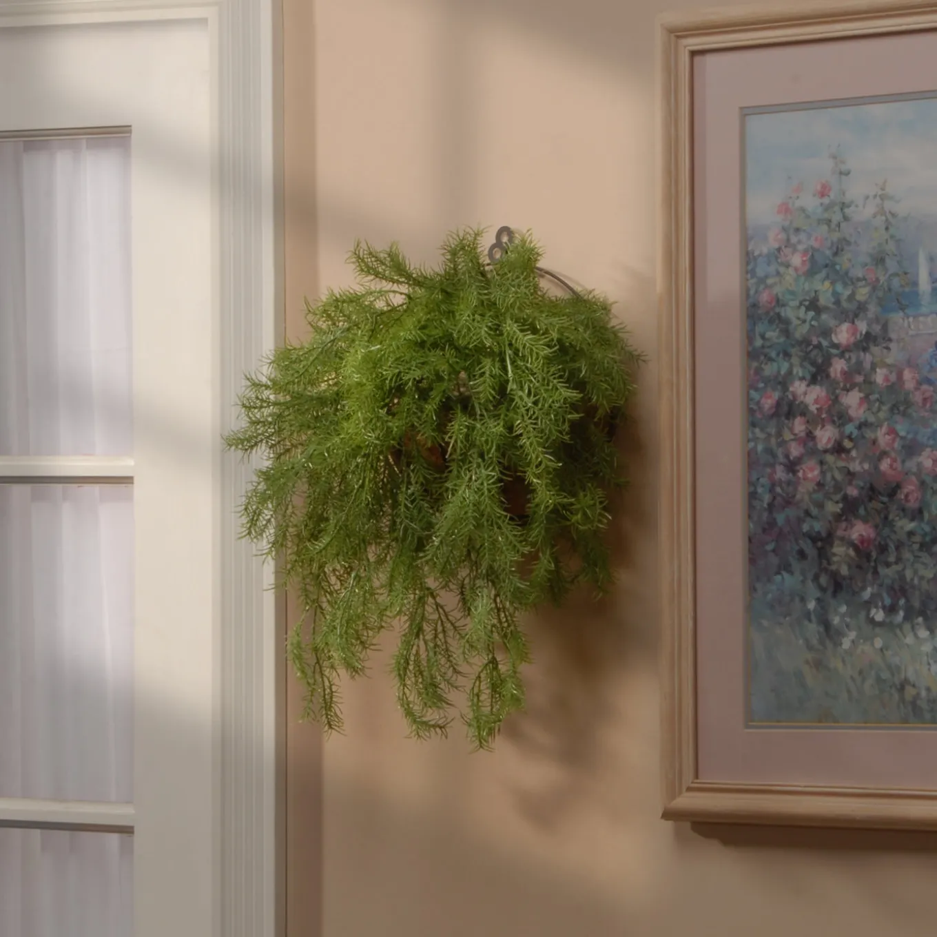 20 in. Spring Green Pine Branch Wall Basket