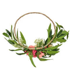 16 in. Spring Hoop Wreath with Eucalyptus and Buttercups