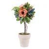 12 in. Spring Multicolor Floral Topiary Decor