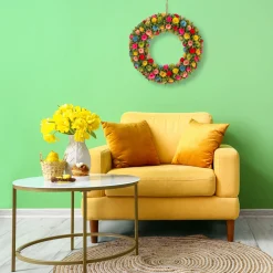 18 in. Spring Multicolor Floral Wreath