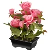 10 in. Spring Pink Roses Flower Pot
