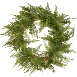 22 in. Spring Wreath with Boston Fern Leaves
