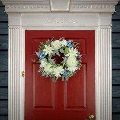 24 in. Spring Wreath with Dahlia, Peony, and Hydrangea Blooms