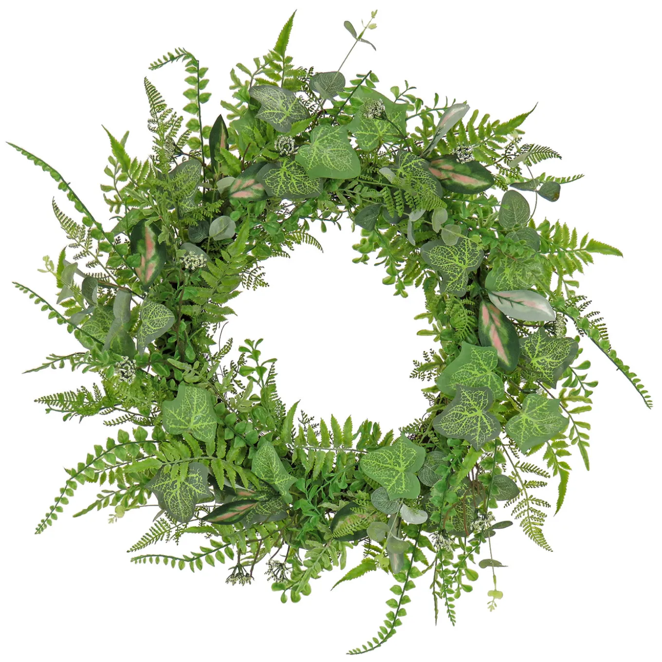 26 in. Spring Wreath with Mixed Leaves and Greenery?