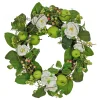 24 in. Spring Wreath with Rose Blooms, Apples, Leafy Greens