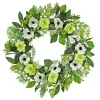24 in. Spring Wreath with Rose and Anemone Blooms