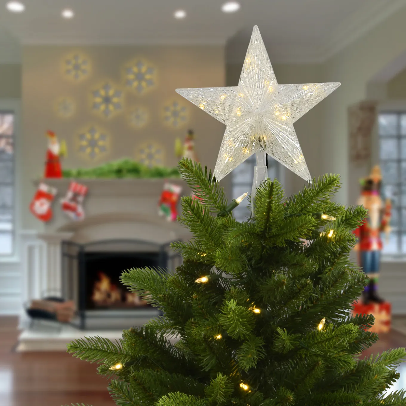 10 in. Tree Top Star for Artificial Trees with Dual Color Lights