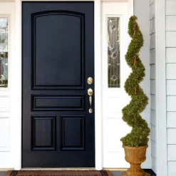 60 in. Upright Juniper Spiral Topiary Tree in a Decorative Urn