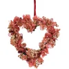 16 in. Valentine's Flower Blooms Floral Heart Wreath