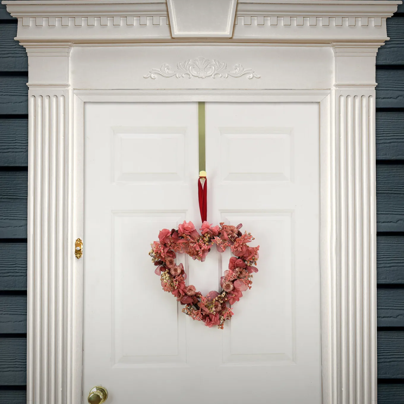 16 in. Valentine's Flower Blooms Floral Heart Wreath